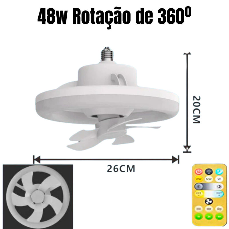 Ventilador de Teto com controle Remoto e 360 ° Rotação