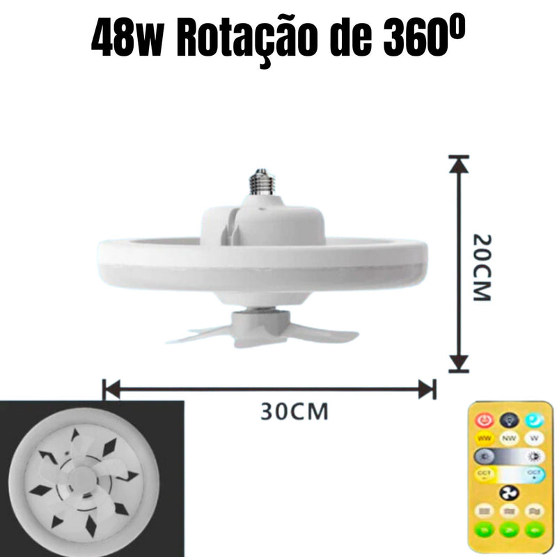 Ventilador de Teto com controle Remoto e 360 ° Rotação