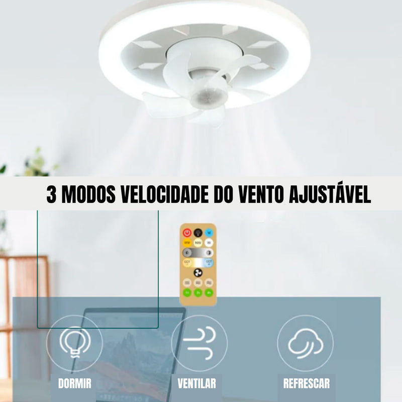 Ventilador de Teto com controle Remoto e 360 ° Rotação